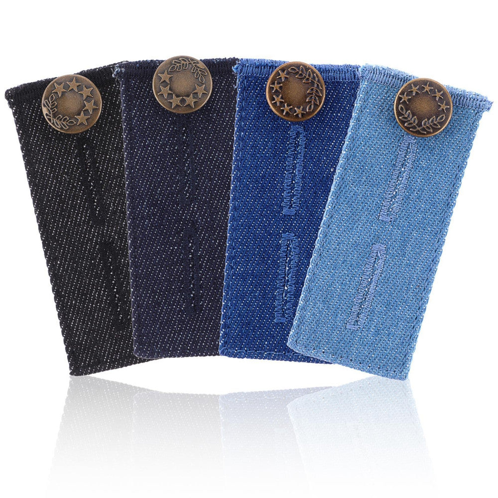 4 Pcs Denim Pants Extender for Jeans Elastic Button Extender Adjustable Waist...