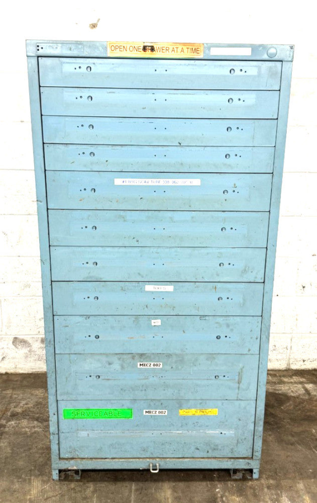 Stanley Vidmar 11 Drawer Industrial Tool Storage Cabinet , 30X 27-5/8X59-1/4