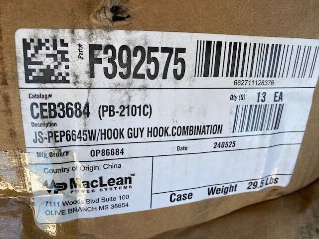 (CASE OF 13) Maclean Power F392575 / CEB3684 Hook Guy Hook Combination PB-2101C