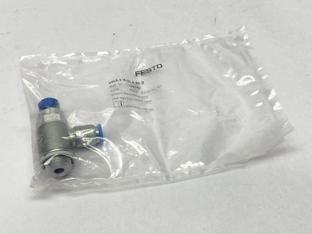 Festo GRLA-3/8-QS-8-RS-D One Way Flow Control Valve QS-8 534342