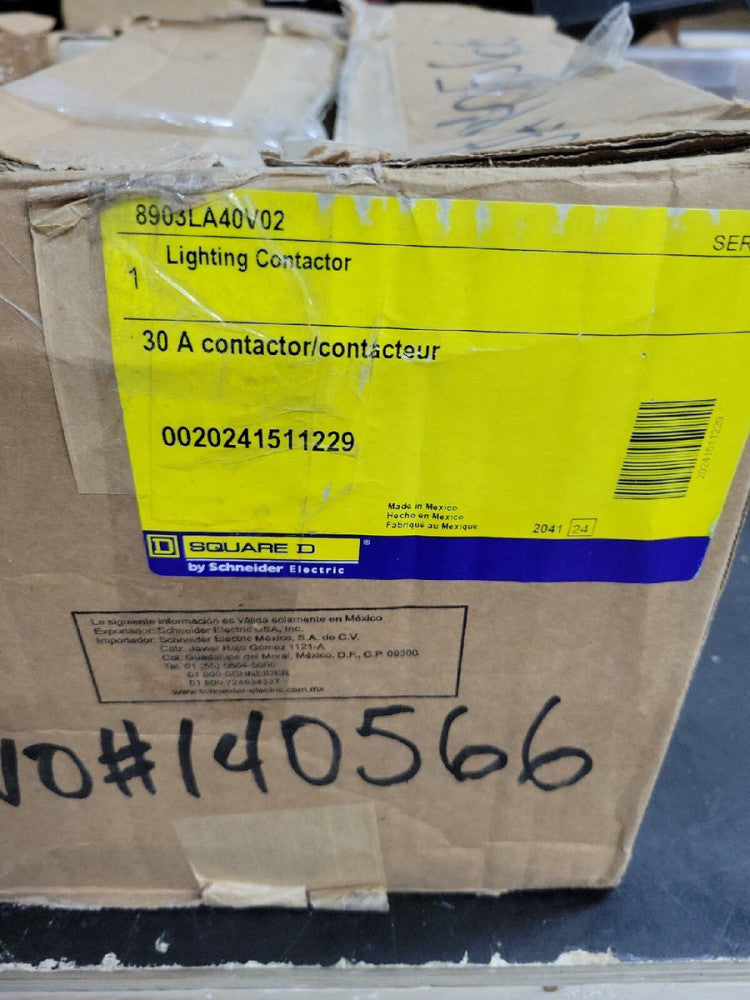 SCHNEIDER ELECTRIC 8903LA40V02 Contactor, Type L, 30A, 4 Pole, 600V, NEMA 3R/12