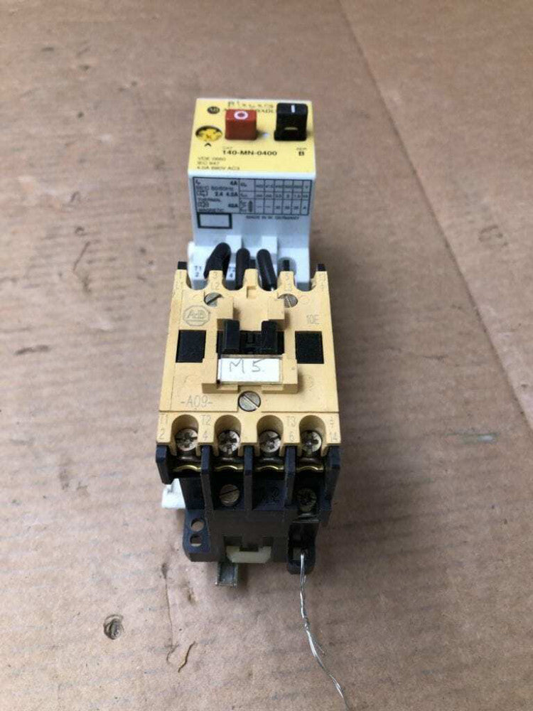 Allen-Bradley 100-A09ND3 Series B Contactor 9A w/ 140-MN-0400 Starter