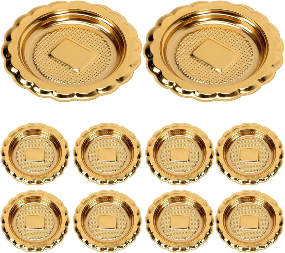 Hemonton 20pcs Mini Cake Boards, Golden Mousse Tray, 2.48in Golden,white 