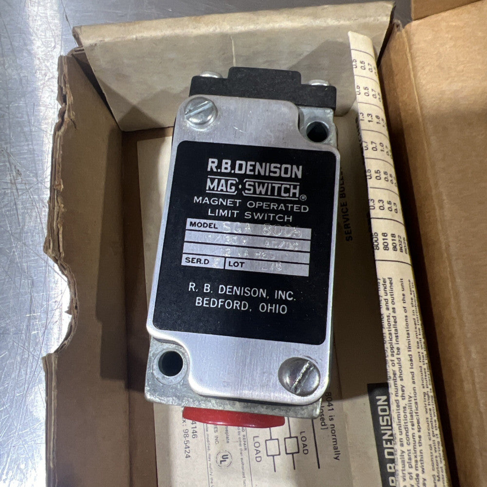 R.B. Denison SGA8005, 200VDC, 5A RES, MAG SWITCH Nos Surplus