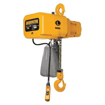 Harrington Ner003s-10 Electric Chain Hoist, 500 Lb, 10 Ft, Hook Mounted - No