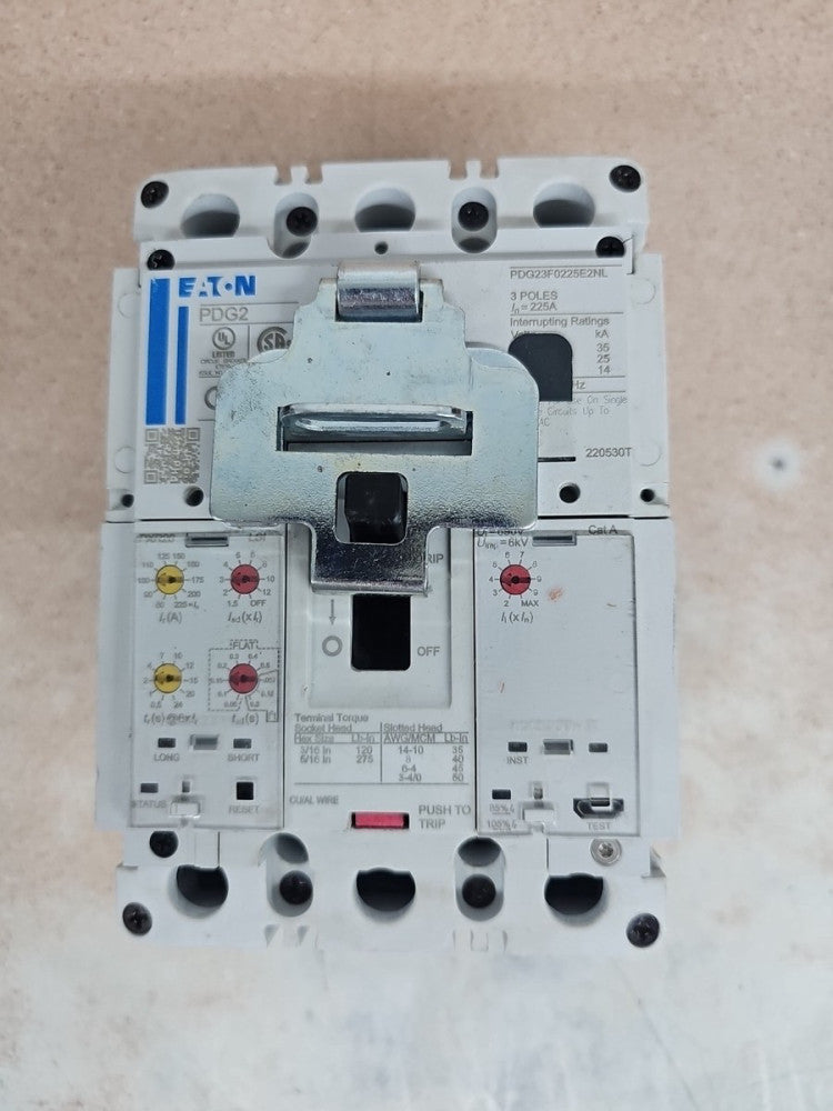 EATON PDG23F0225E2NL, 225 A, 3 P, 480 V, 25kA 480 V.  NTO