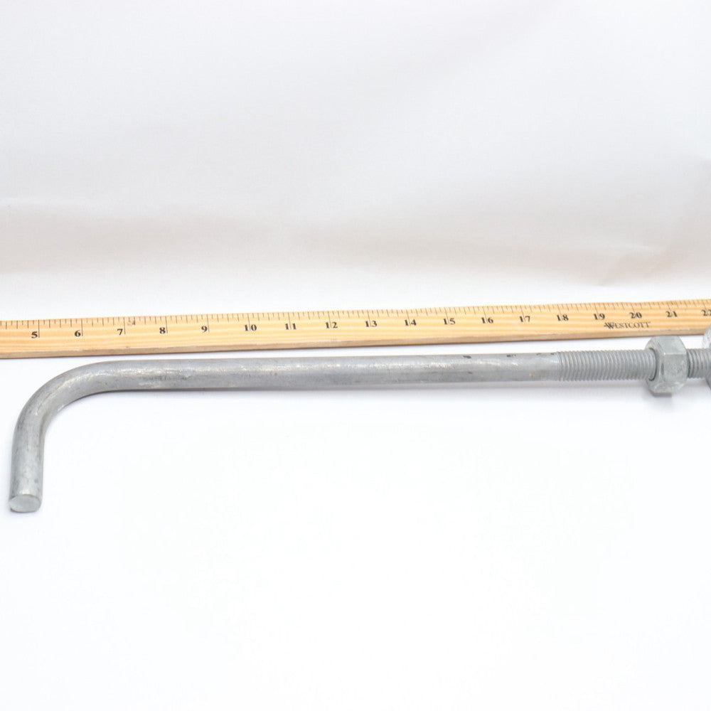 Galvanized L Bolt 3/4"-10 x 6" Thread 18" Long