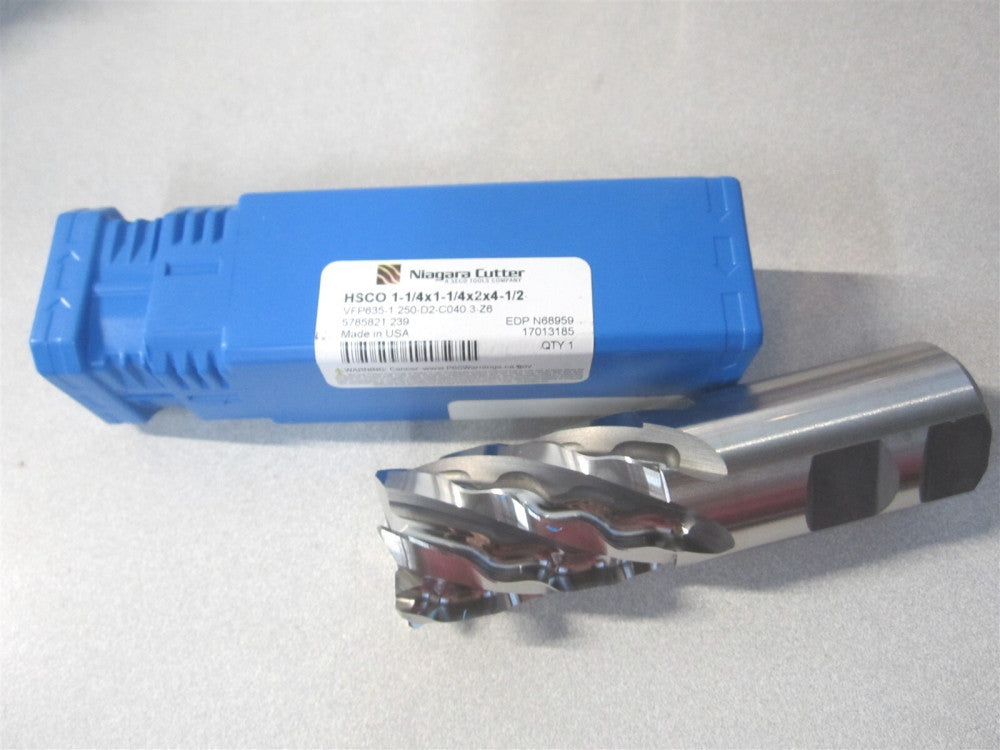 Niagara Cutter (N68959) 1-1/4 x 2 x 1-1/4 x 4-1/2 Cobalt Corner Chamfer End Mill