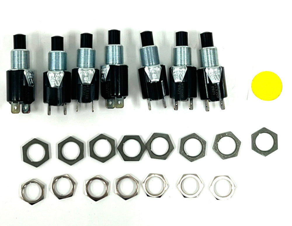 EATON 0921 PUSHBUTTON SWITCH BLACK 1/4A250V 3/4A 125V LOT OF 8