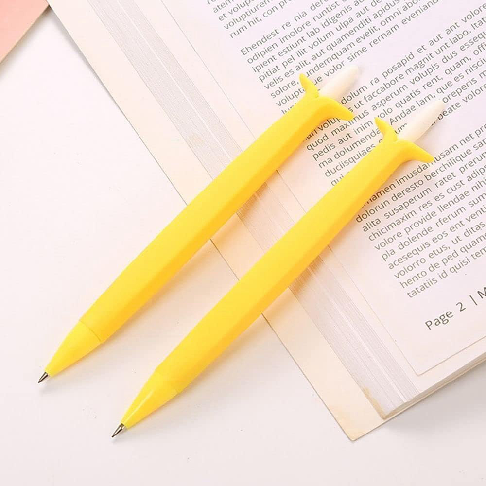 1Pcs Yellow Kawaii Mechanical Pencils, Retractable Press Pens Creative Automatic