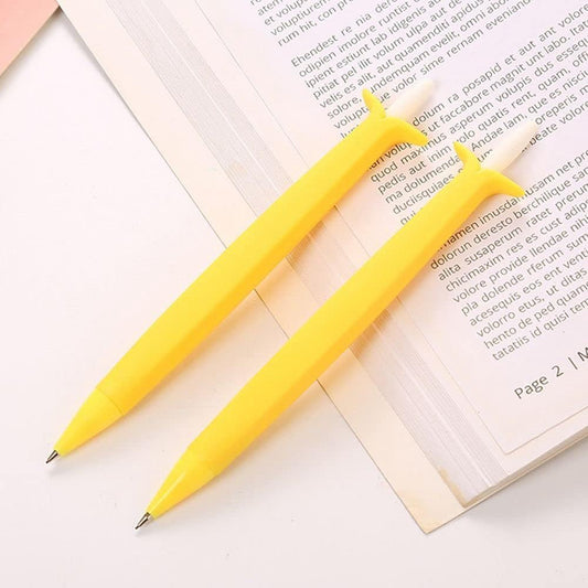 1Pcs Yellow Kawaii Mechanical Pencils, Retractable Press Pens Creative Automatic