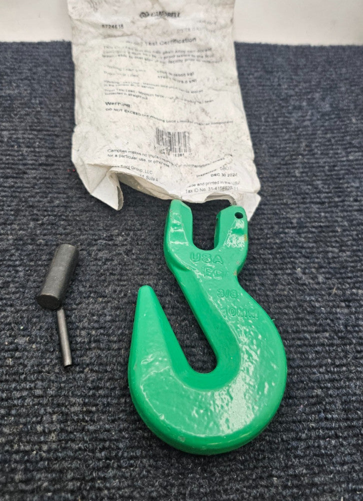 Campbell 5724615: 3/8" Chain Grab Hook, WLL 8800 lb, Grade 100 - Green