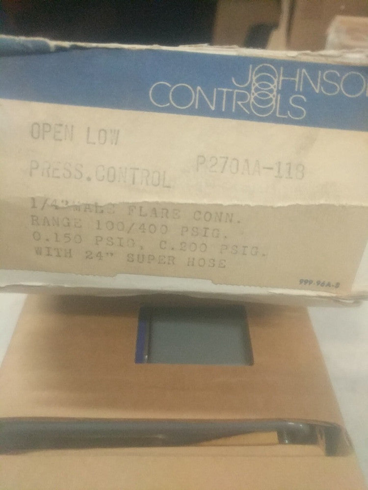 JOHNSON CONTROLS REFRIGERATION PRESSURE CONTROL SERIES P270AA118