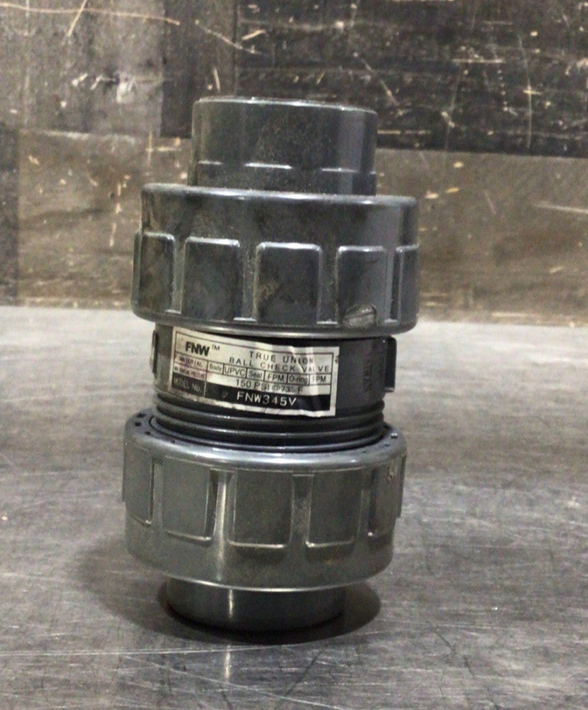 FNW PVC NPT x Valve, Ball, Check,  FNW345VG 150psi W/ Viton Seals