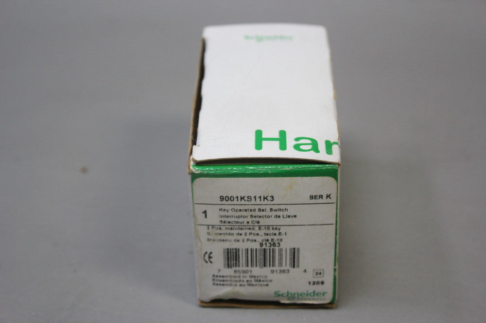 NEW SCHNEIDER KEYED SELECTOR SWITCH  P/N: 9001KS11K3 K