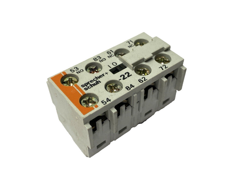 Sprecher+Schuh CS4-P22 Auxiliary Contact Block 2NO & 2NC 500V 10A