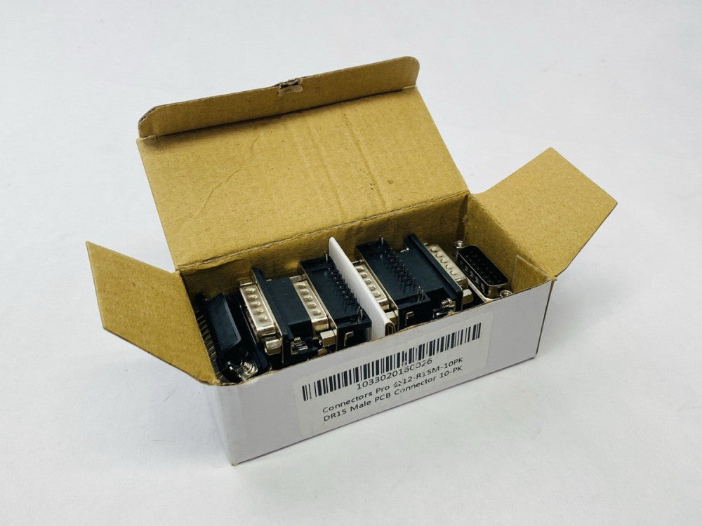 Connectors Pro 12-R15M-10PK DR15 Male PCB Connector Right Angle PACK OF 10