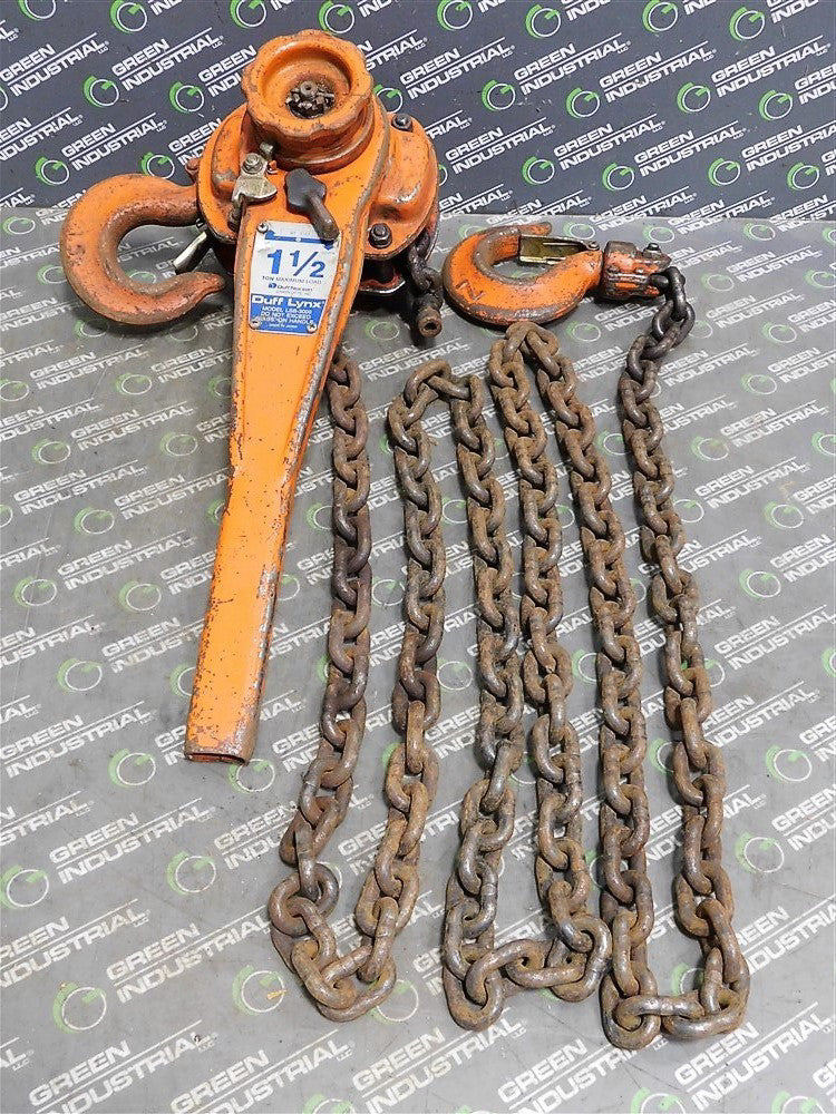 USED Duff-Norton LSB-3000 1-1/2 Ton Rachet Level Hoist 10' Chain Length
