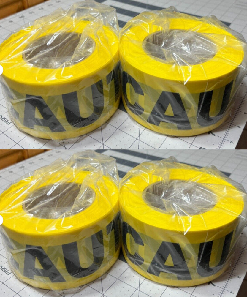 (Lot of 4) C.H. Hanson 3" x 500ft CAUTION Barrier Tape CT25M3500