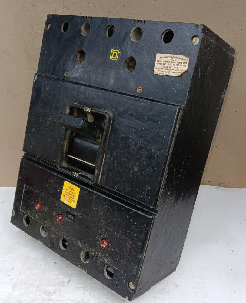 SQUARE D 400 AMP CIRCUIT BREAKER 3 POLE 600 VAC 250 VDC 300 AMP TRIP LA3400-F