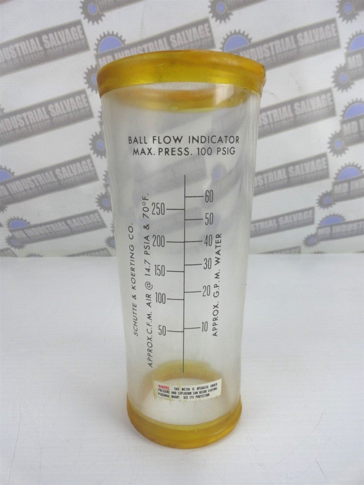 SCHUTTE & KOERTING - Ball Flow Indicator Glass Sight - 10-60 GPM / Max PSIG 100