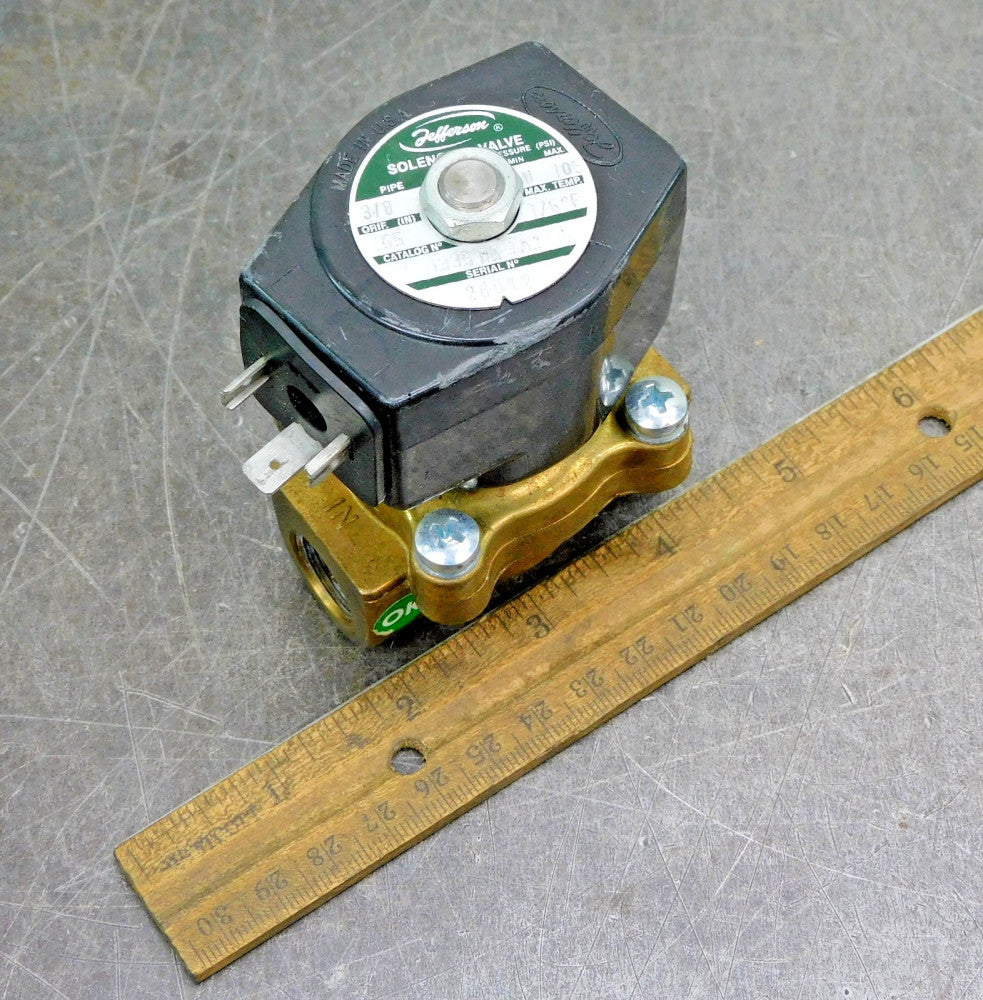 Jefferson 1335BA3AT Two-Way Brass Solenoid Valve 3/8" NPT 105 PSI