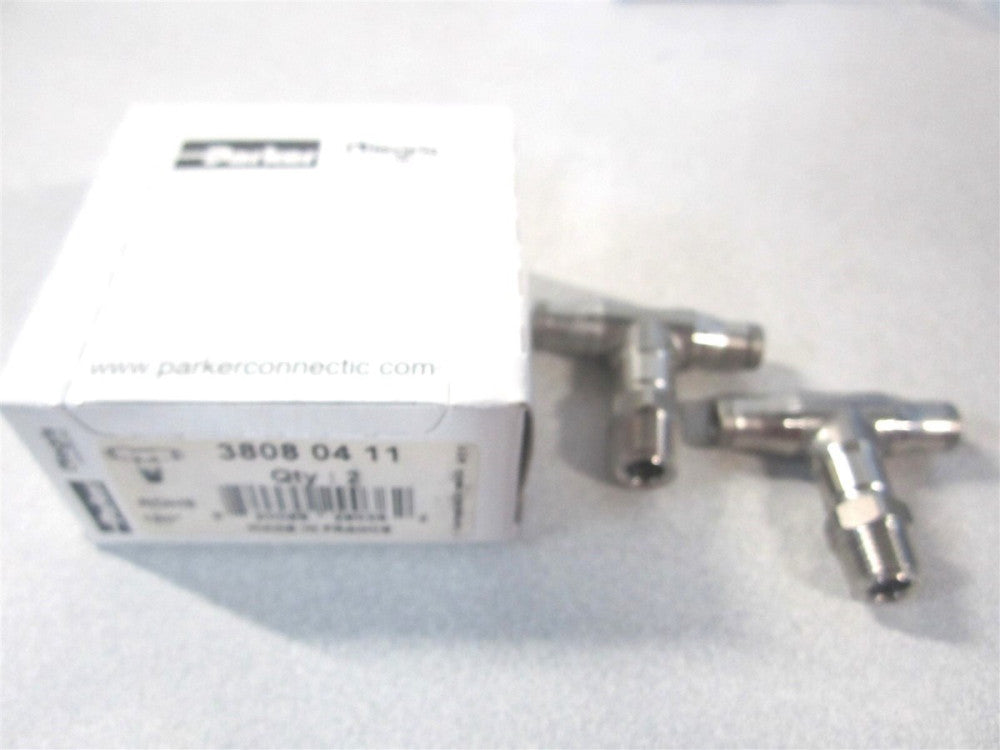 Parker 3808 04 11 5/32" Tube x MNPT x Tube x Male Push to Connect Fitting -Qty 2