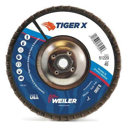 Weiler 98927 Flap Disc, 4-1/2Inx60grit, 5/8-11, 13000Rpm