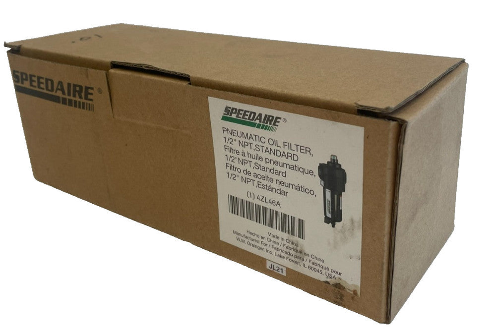 NEW SPEEDAIRE 4ZL46A PNEUMATIC OIL  FILTER  1/2" NPT, STANDARD