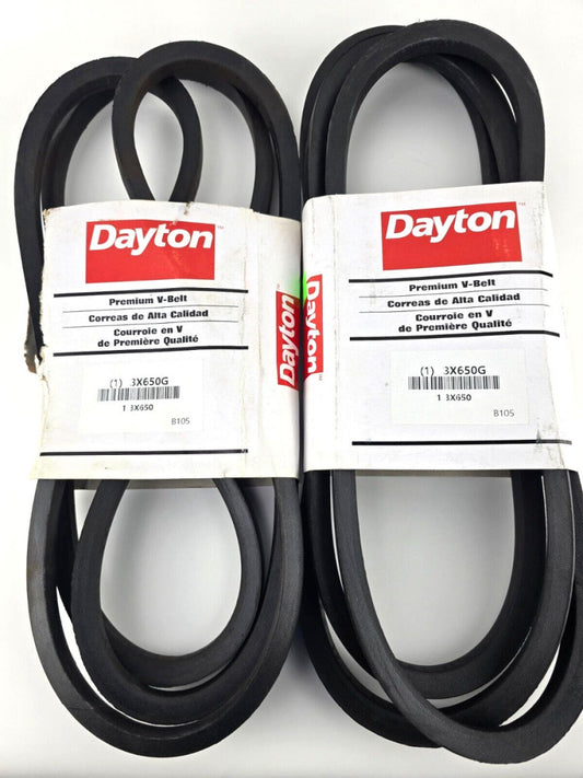 2pcs Dayton B105 Belt 3X650G Premium Grade V-Belt