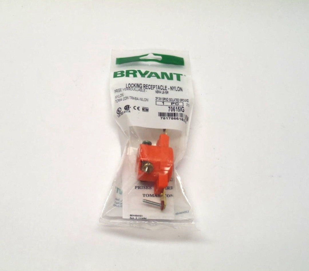 Bryant 70615IG Locking Receptacle Isolated Ground L6-15R