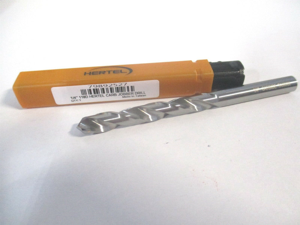 (79892527) Letter E 1/4" x 3-1/4" OAL 118° Solid Carbide Spiral Jobber Drill 