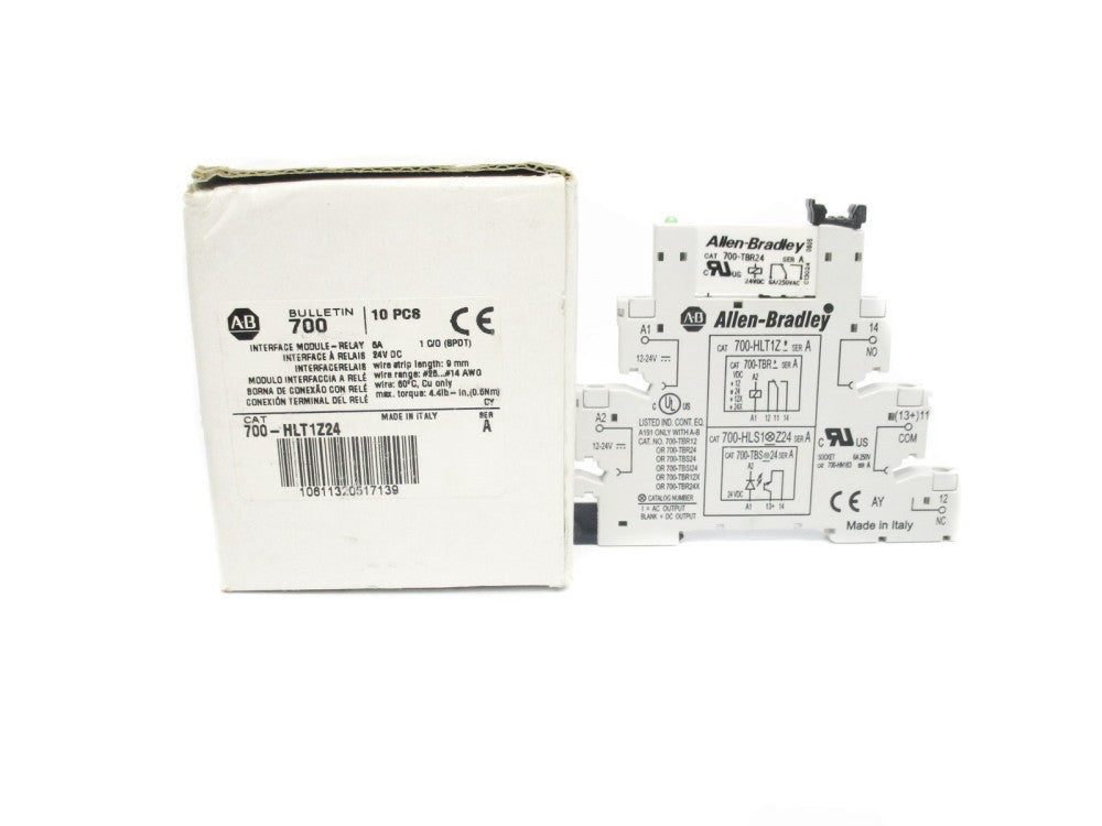 ALLEN BRADLEY 700-HLT1Z24 SER. A (PKG OF 10) (WH) NSMP