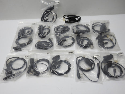 (18) 203904 Headset Surveillance w/ PTT Connector Style K1 Kenwood Two-Wire PTT