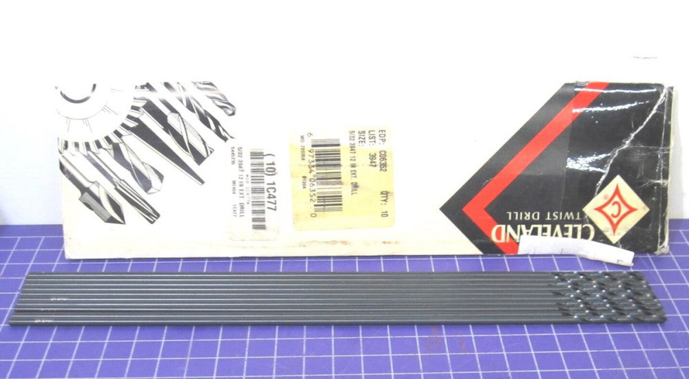 Cleveland (C06352) 5/32" Aircraft Extension Drill Bits 12" OAL 135° Pack Of 10