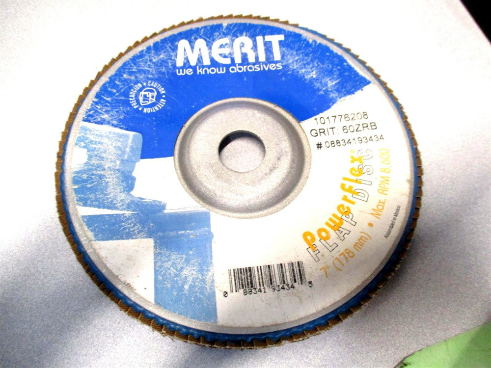 Merit (08834193434) 7 x 7/8 Type 29 60 Grit Medium Zirconia Aluminum Flap Disc