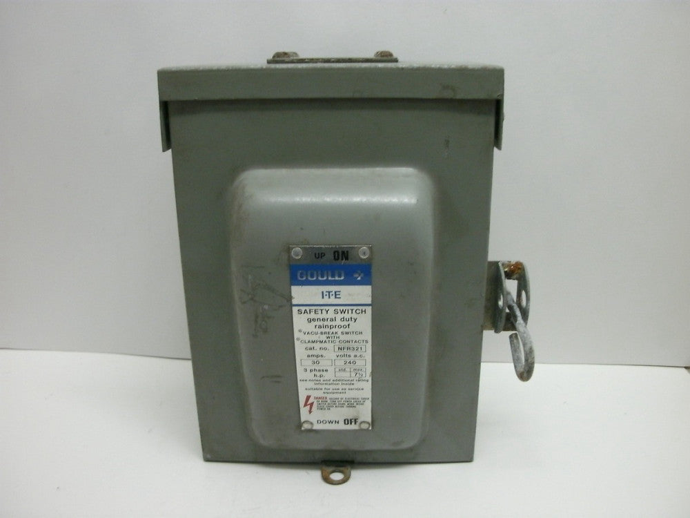 ITE GOULD NFR321 SAFETY SWITCH GENERAL DUTY RAINPROOF VACU-BREAK SWITCH 240V