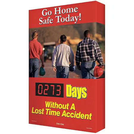 Accuform Sck121 Electronic Safety Scoreboard, Go Home Safe Today! __ Days