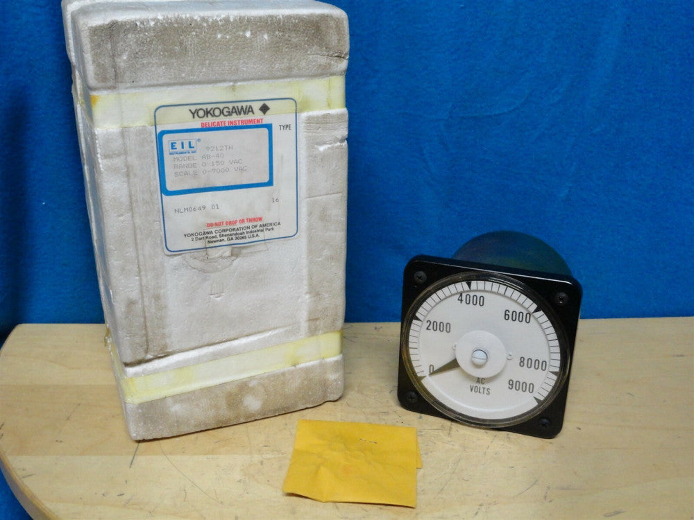 YOKOGAWA ~ CURRENT SWITCHBOARD METER AMMETER ~ 9212TH ~ MODEL AB-40 ~ 0-9000 VAC