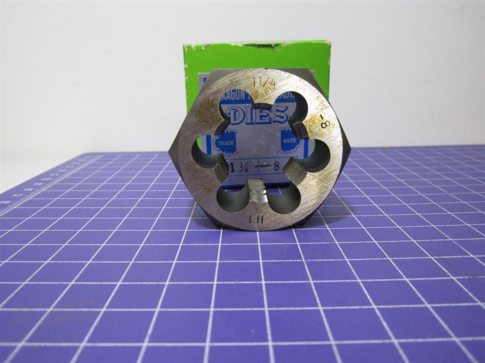 1-1/4-8 LH Hexagon Rethreading Die New
