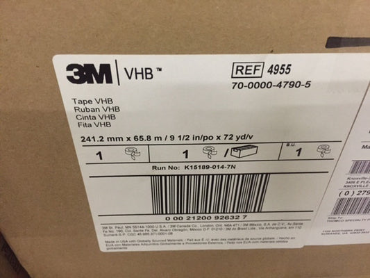 3M 4955 VHB™ Tape 9 1/2 in x 72 yd - 70-0000-4790-5