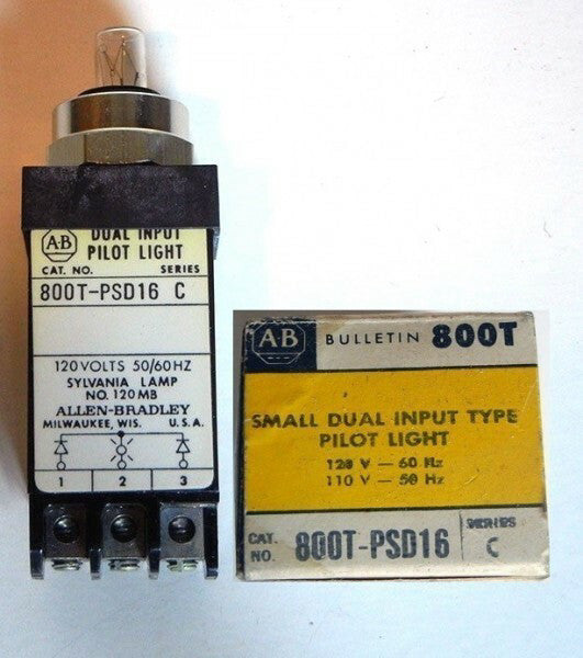 (NEW in BOX) ALLEN BRADLEY Small Dual Input PILOT LIGHT / 800T-PSD16 800TPSD16