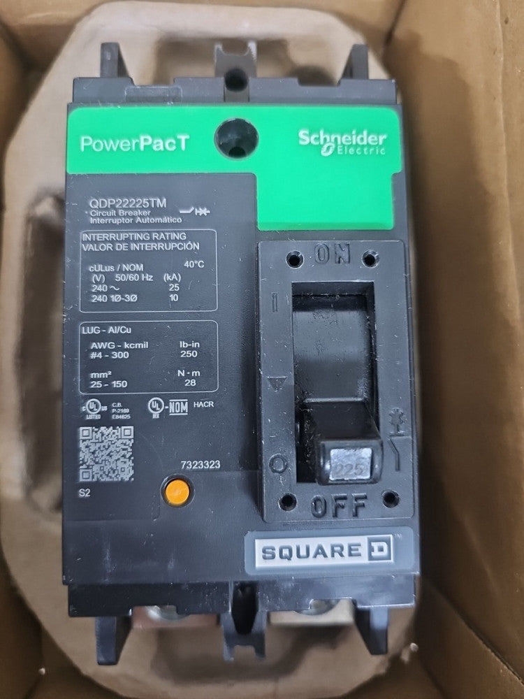 QDP22225TM 225 Amp 240V 2 Pole Circuit Breaker Square D NOS