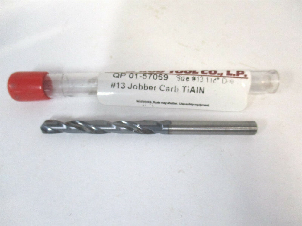 W Rod Tool (01-57069) #13 118 Degrees Carbide TiAlN Jobber Drill Bit 