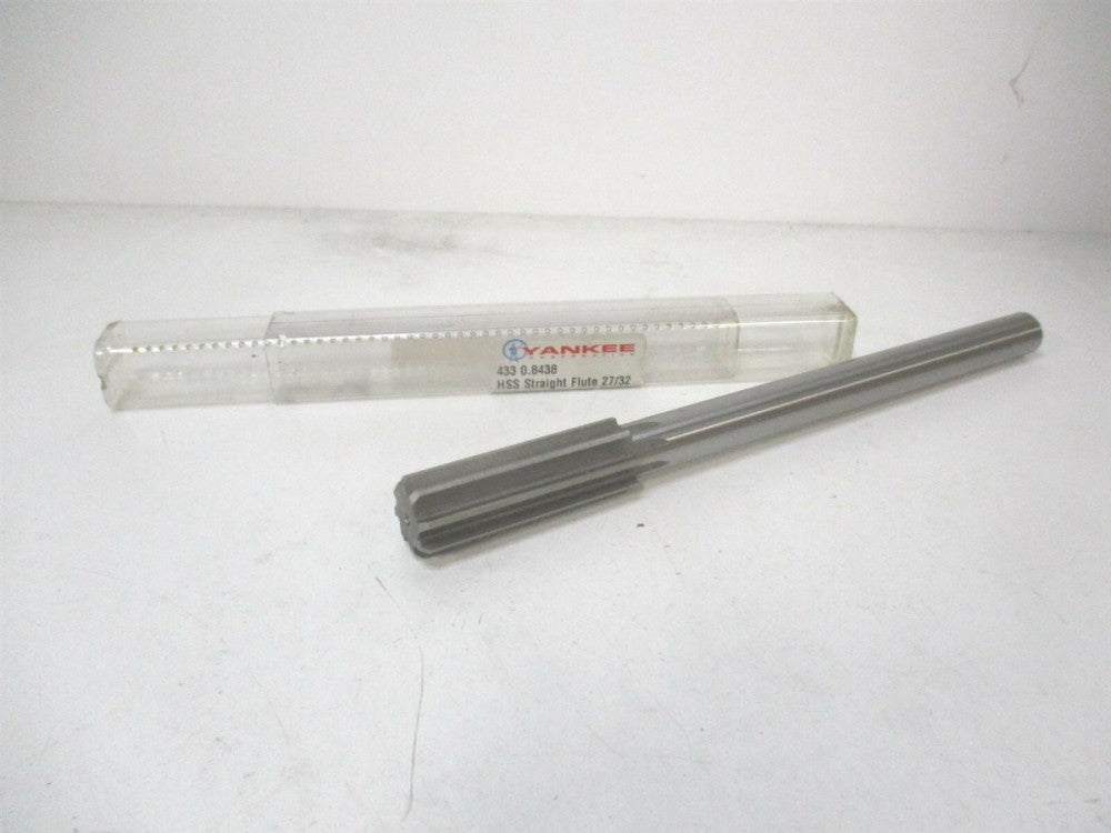 Yankee (433-0.8438) 27/32 x 2-1/2 x 9-1/2 OAL Straight Flute HSS Chucking Reamer