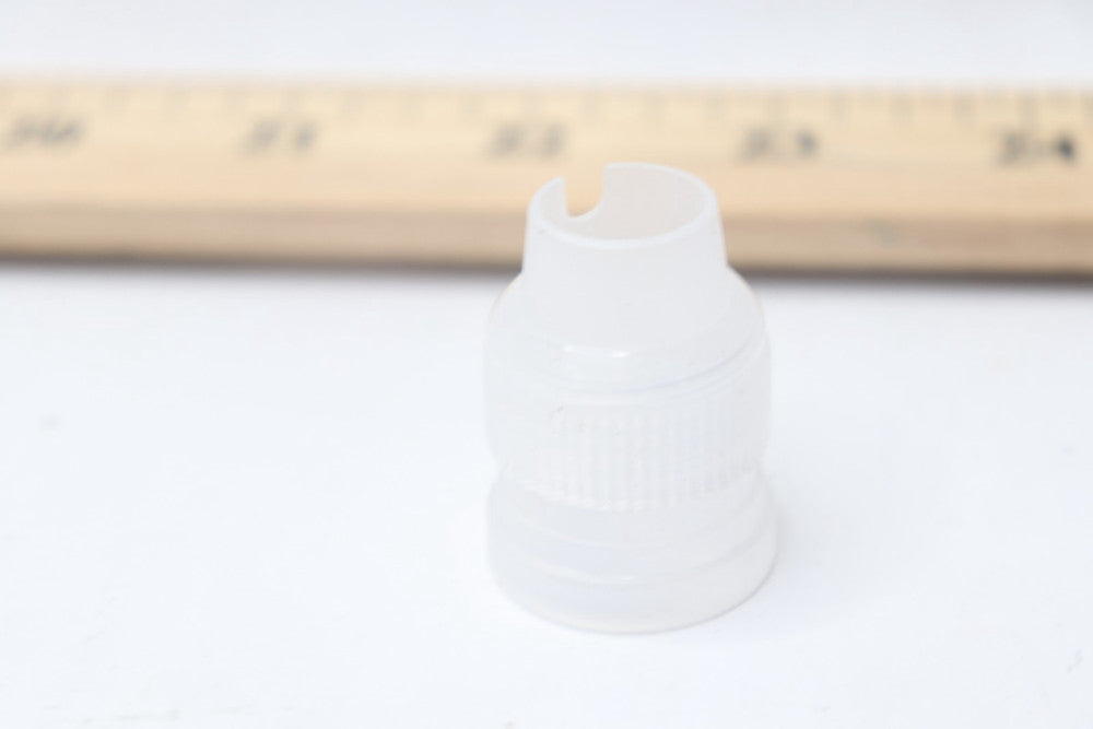 (12-Pk) Suniy Pipe Tip Couplers Plastic White 1.2" x 1" for Piping Bags