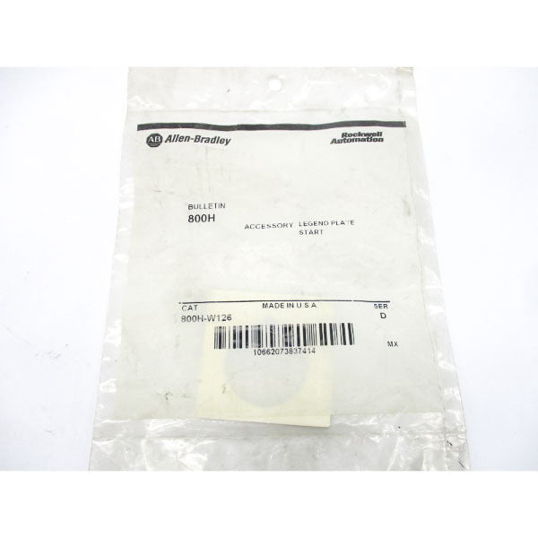 ALLEN BRADLEY 800H-W126 SER. D NSMP