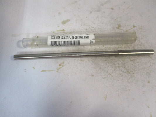 (433-0.2735) 0.2735" x 1-1/2" x 6" Straight Shank HSS 6-Flute Chucking Reamer 