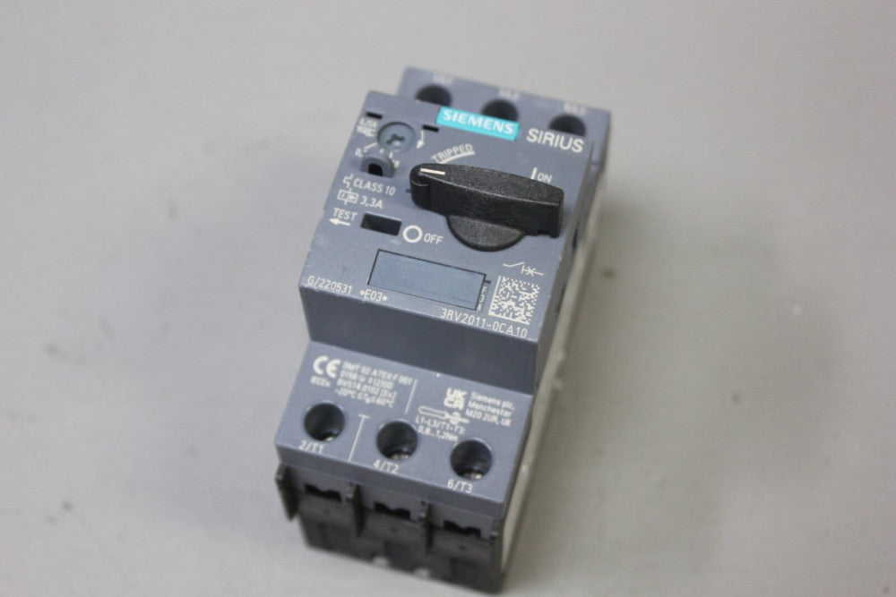 UNUSED SIEMENS MOTOR PROTECTOR/BREAKER 3RV2011-0CA10