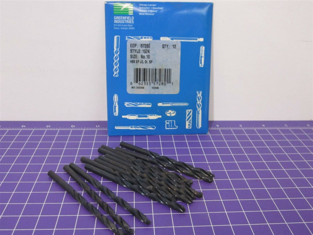 GTD 57280 #10 General Purpose Jobber Length Drill SP Pack Of 12